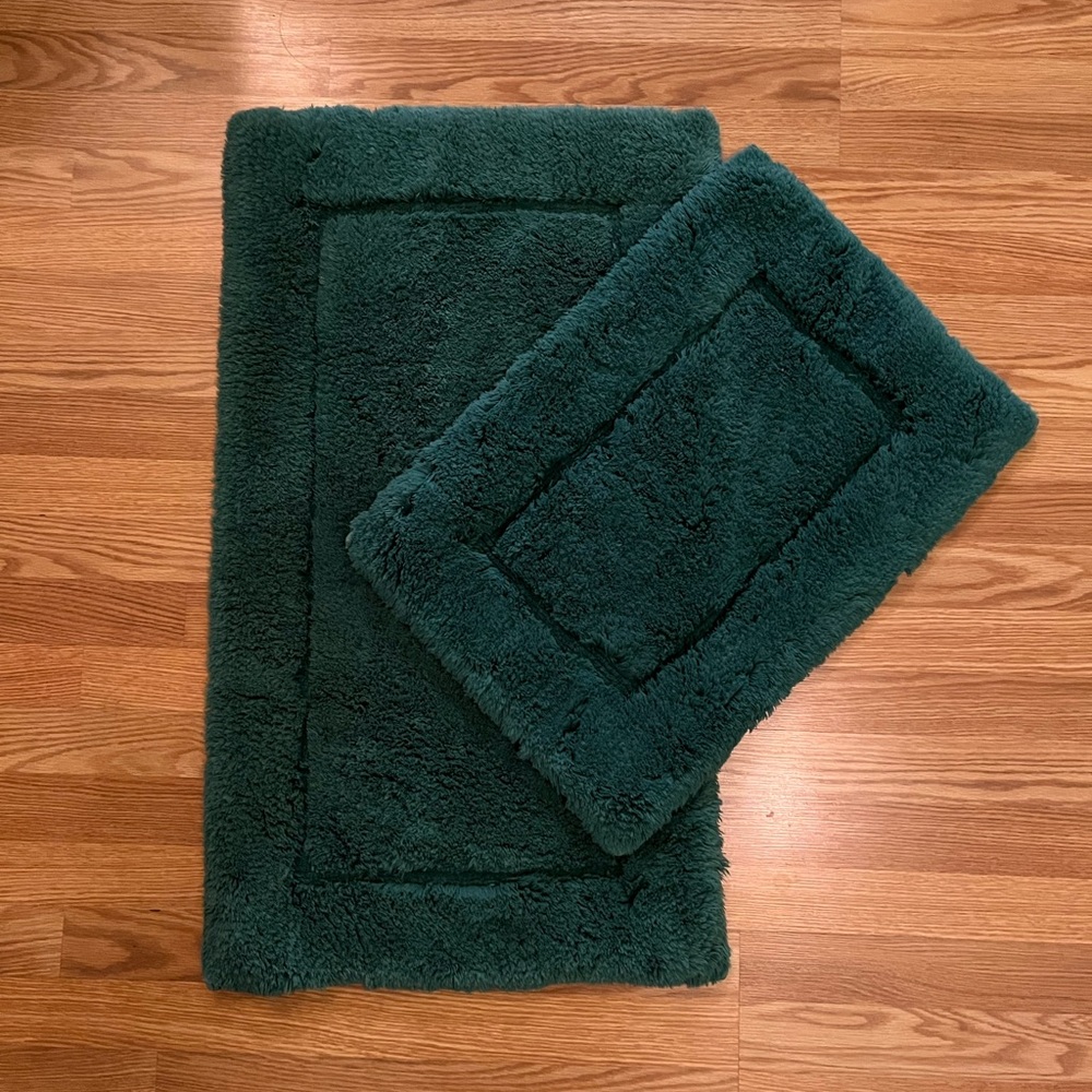 Regal Cotton Bath Rug Set - Plush Jade Green